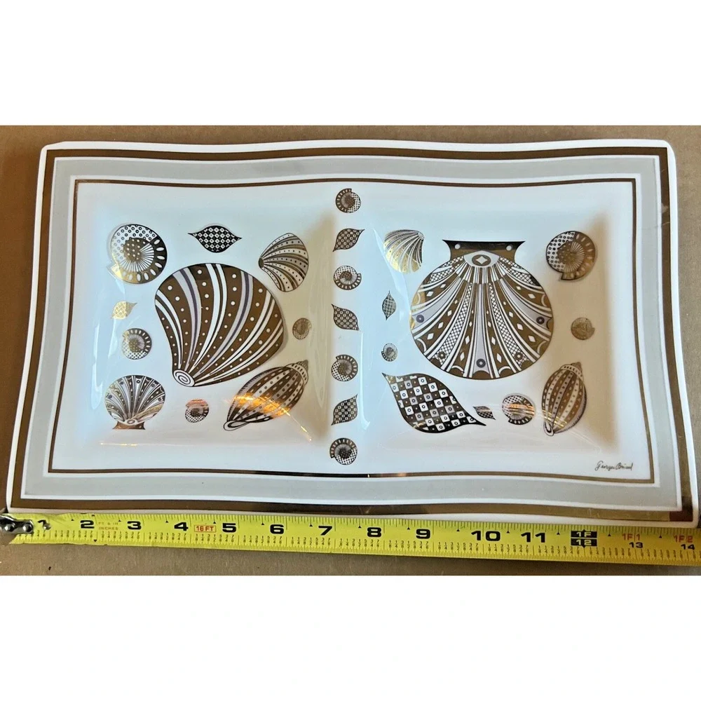 VTG Georges Briard Double Platter | Shell Design |‎ MCM Elegance